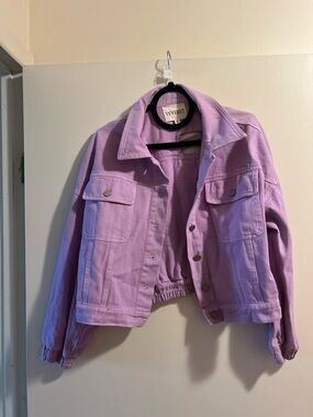Veveret Pastel Lavender sequin Cropped Jacket